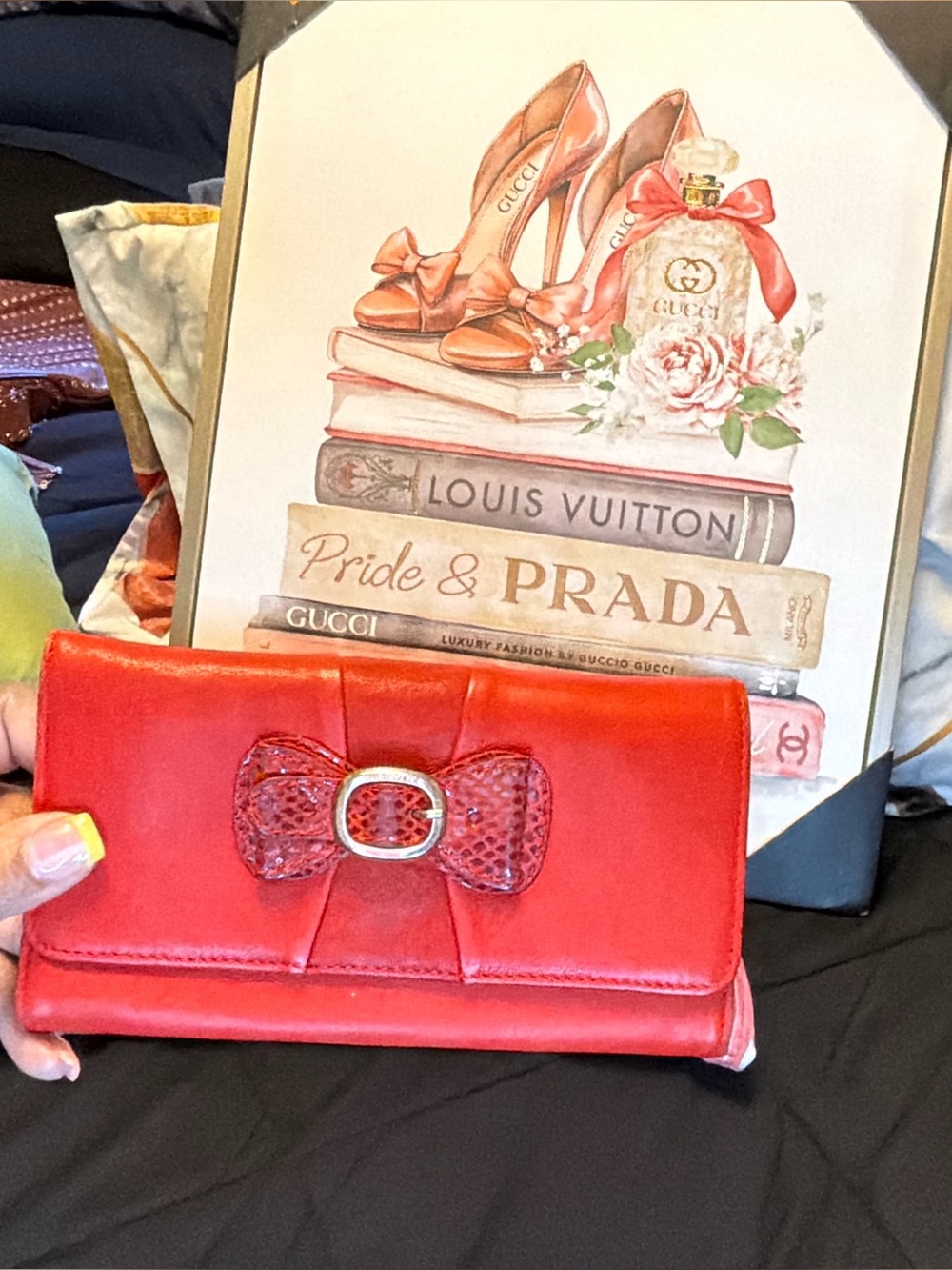 See by Chloé Red Leather Bow Wallet